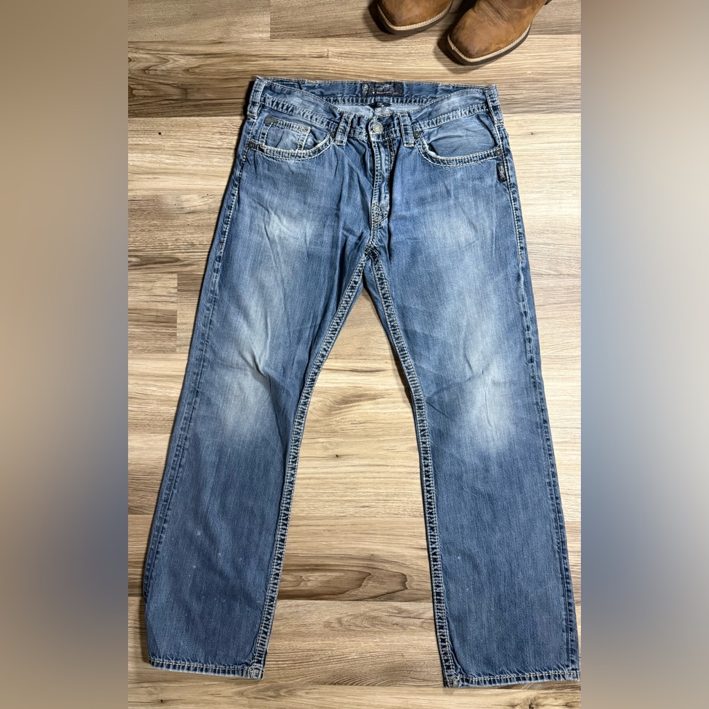 Silver Jeans Mens Zac Flap Bootcut Denim Relaxed Fit In Medium Wash 36 X 34 Silver Jeans Mens Zac Flap Bootcut Denim Relaxed Fit In Medium Wash 36 X 34